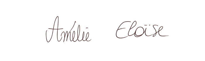 Signature d'Amélie et Eloïse